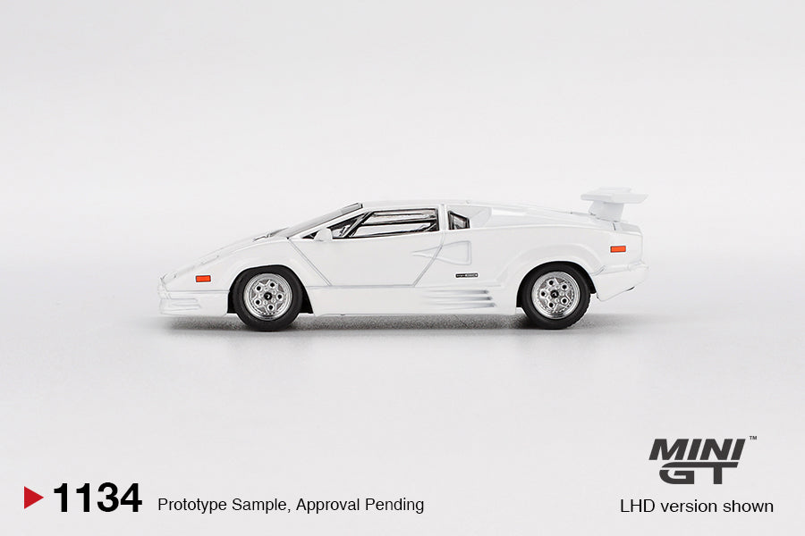 Mini GT 1/64 Lamborghini Countach 25th Anniversary White MGT01134-L Diecast Scale Model