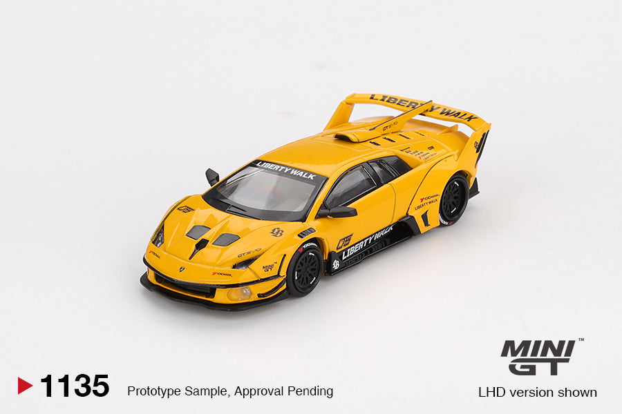 Mini GT 1/64 Lamborghini LB-Silhouette WORKS MURCIELAGO GT Evo Yellow MGT01135-L Diecast Scale Model