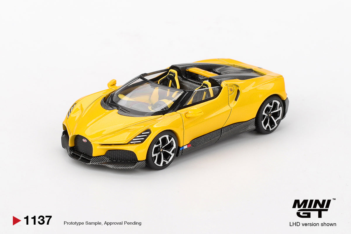 Mini GT 1/64 Bugatti W16 Mistral Yellow MGT01137-L Diecast Scale Model