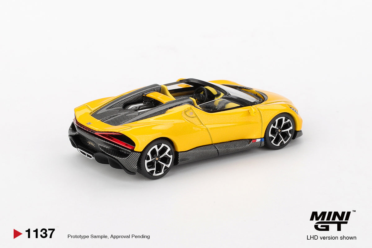 Mini GT 1/64 Bugatti W16 Mistral Yellow MGT01137-L Diecast Scale Model