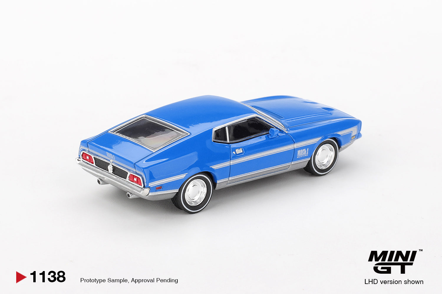 Mini GT 1/64 Ford Mustang Mach 1 Grabber Blue MGT01138-L Diecast Scale Model