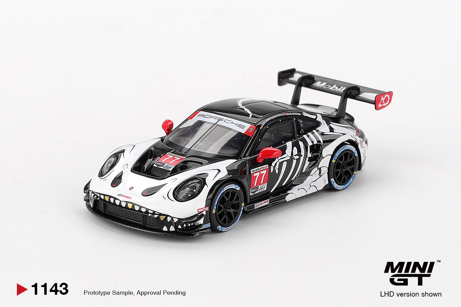 Mini GT 1/64 Porsche 911 GT3 R #77 AO Racing 2025 IMSA Petit Le Mans MGT01143-L Diecast Scale Model Car