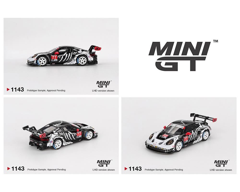 Mini GT 1/64 Porsche 911 GT3 R #77 AO Racing 2025 IMSA Petit Le Mans MGT01143-L Diecast Scale Model Car