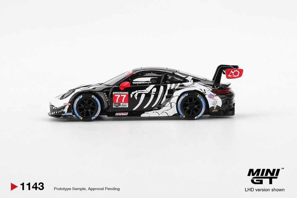 Mini GT 1/64 Porsche 911 GT3 R #77 AO Racing 2025 IMSA Petit Le Mans MGT01143-L Diecast Scale Model Car