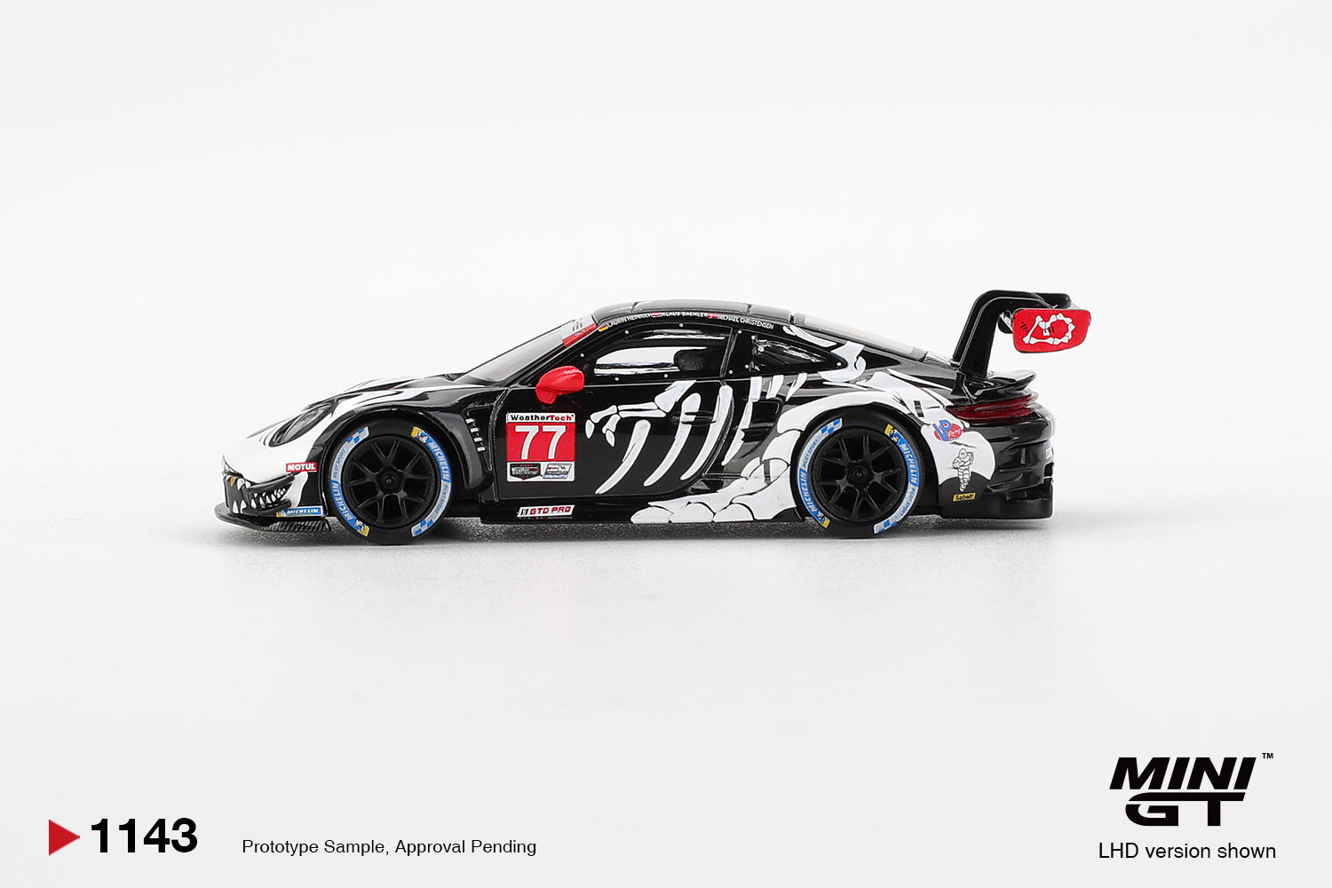 Mini GT 1/64 Porsche 911 GT3 R #77 AO Racing 2025 IMSA Petit Le Mans MGT01143-L Diecast Scale Model Car
