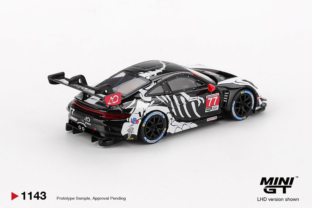 Mini GT 1/64 Porsche 911 GT3 R #77 AO Racing 2025 IMSA Petit Le Mans MGT01143-L Diecast Scale Model Car