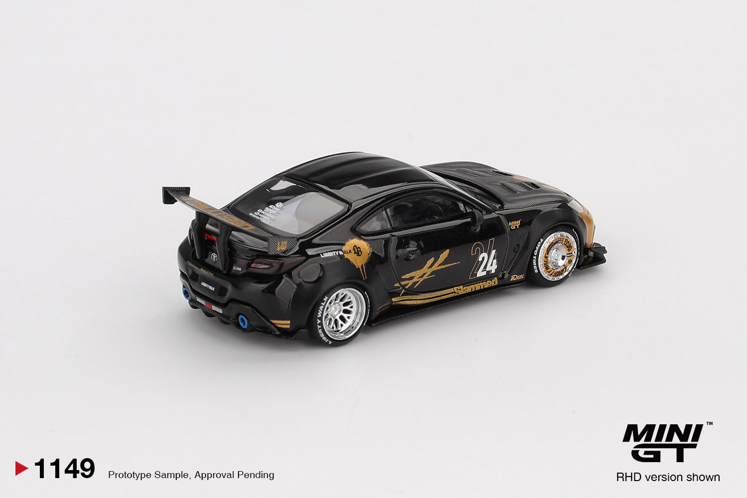 Mini GT 1/64 Toyota GR86 LB★Nation Black / Gold MGT01149-R Diecast Scale Model