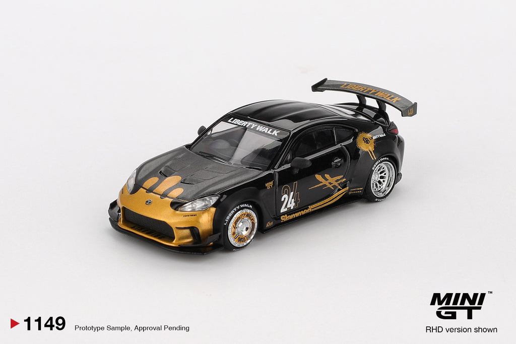 Mini GT 1/64 Toyota GR86 LB★Nation Black / Gold MGT01149-R Diecast Scale Model