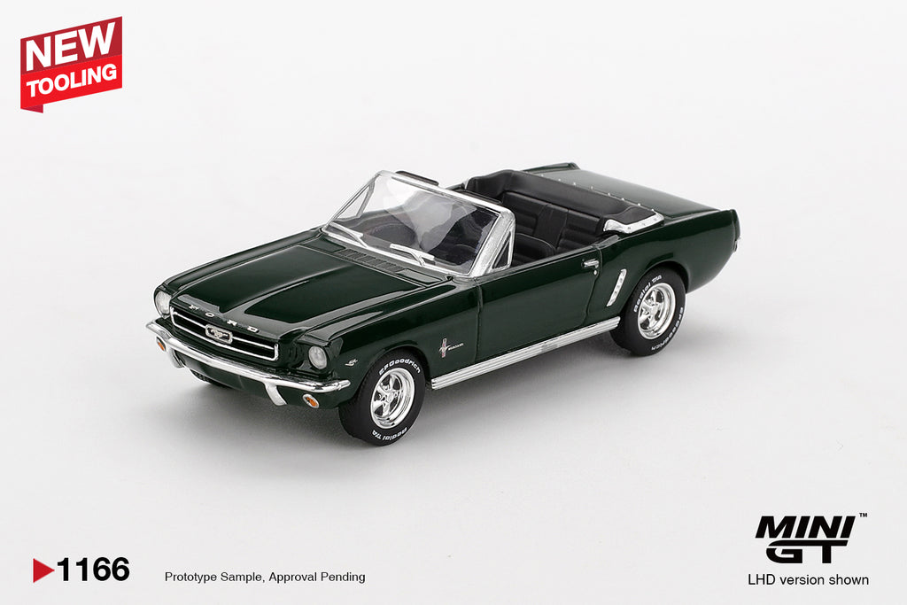 Mini GT 1/64 Ford Mustang Convertible 1964 Highland Green MGT01166-L Diecast Scale Model