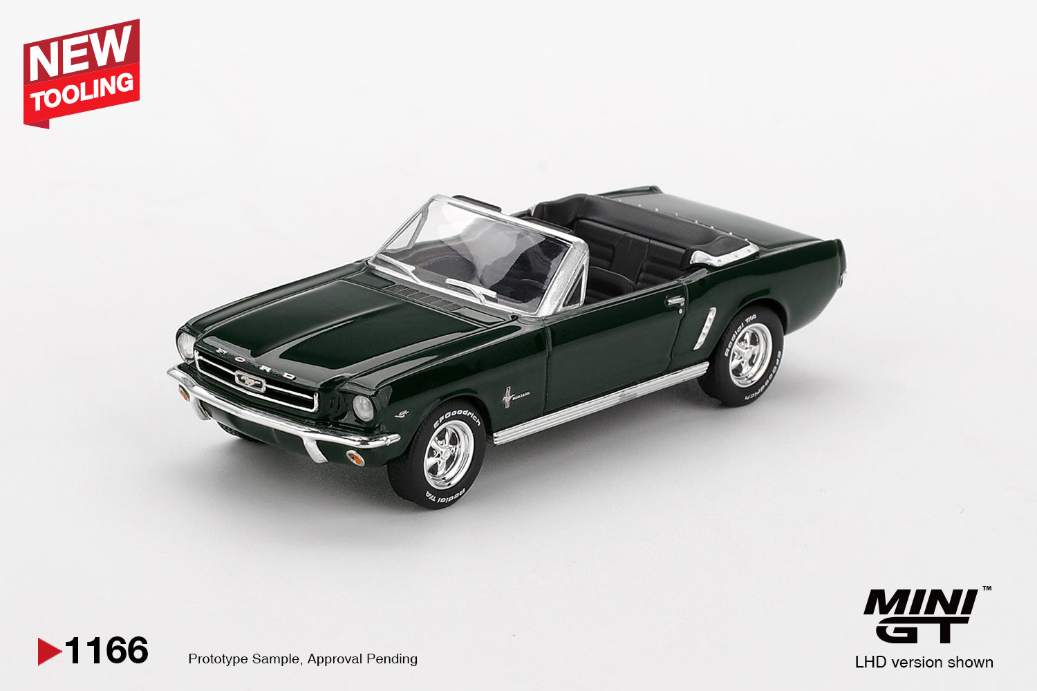 Mini GT 1/64 Ford Mustang Convertible 1964 Highland Green MGT01166-L Diecast Scale Model