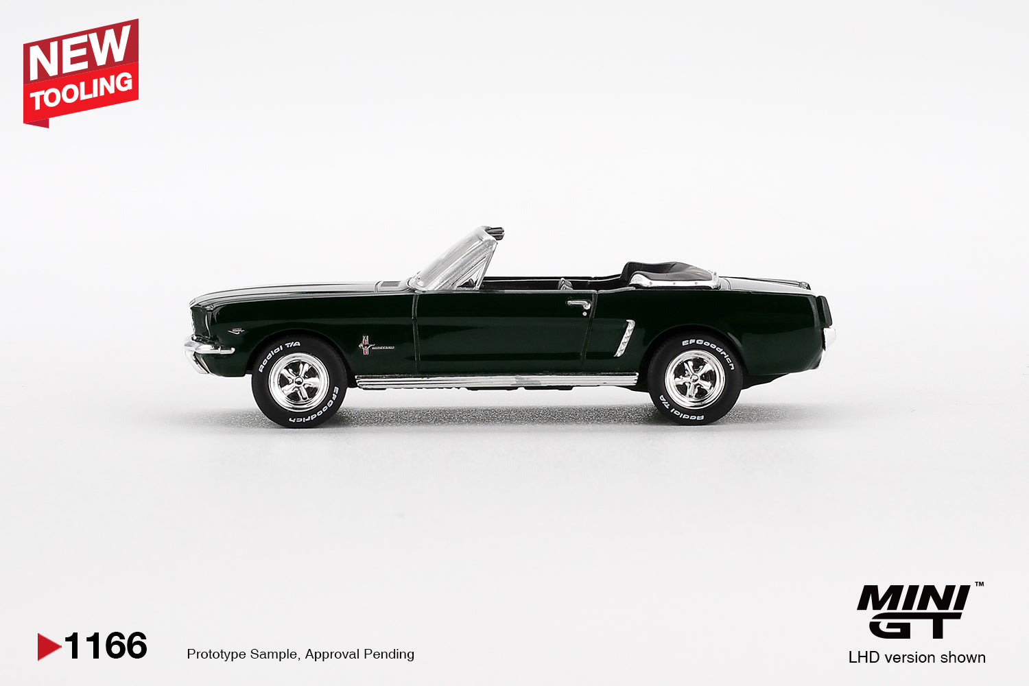 Mini GT 1/64 Ford Mustang Convertible 1964 Highland Green MGT01166-L Diecast Scale Model
