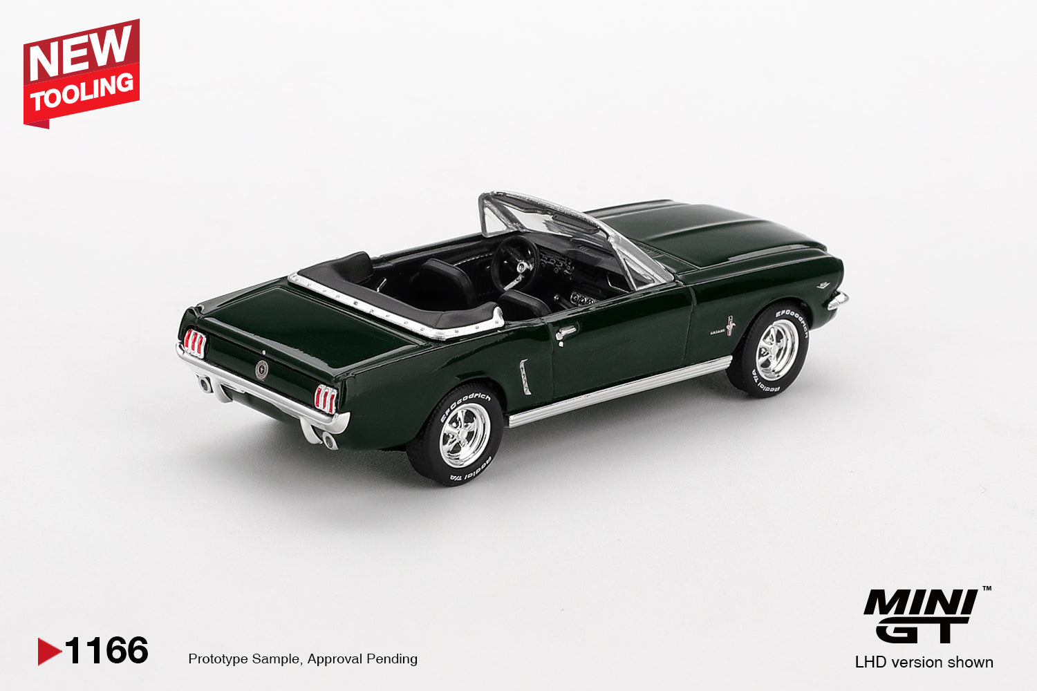 Mini GT 1/64 Ford Mustang Convertible 1964 Highland Green MGT01166-L Diecast Scale Model
