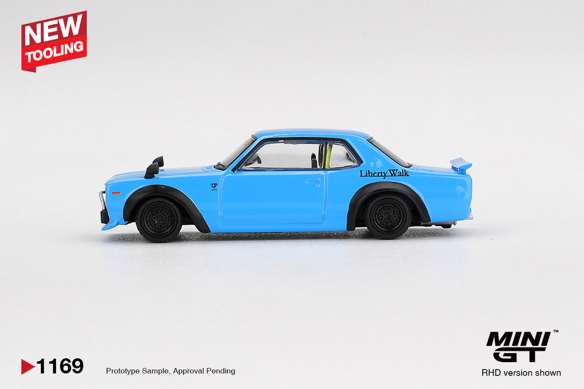 Mini GT 1/64 Nissan LB★Works HAKOSUKA Baby Blue MGT01169-R Diecast Scale Model