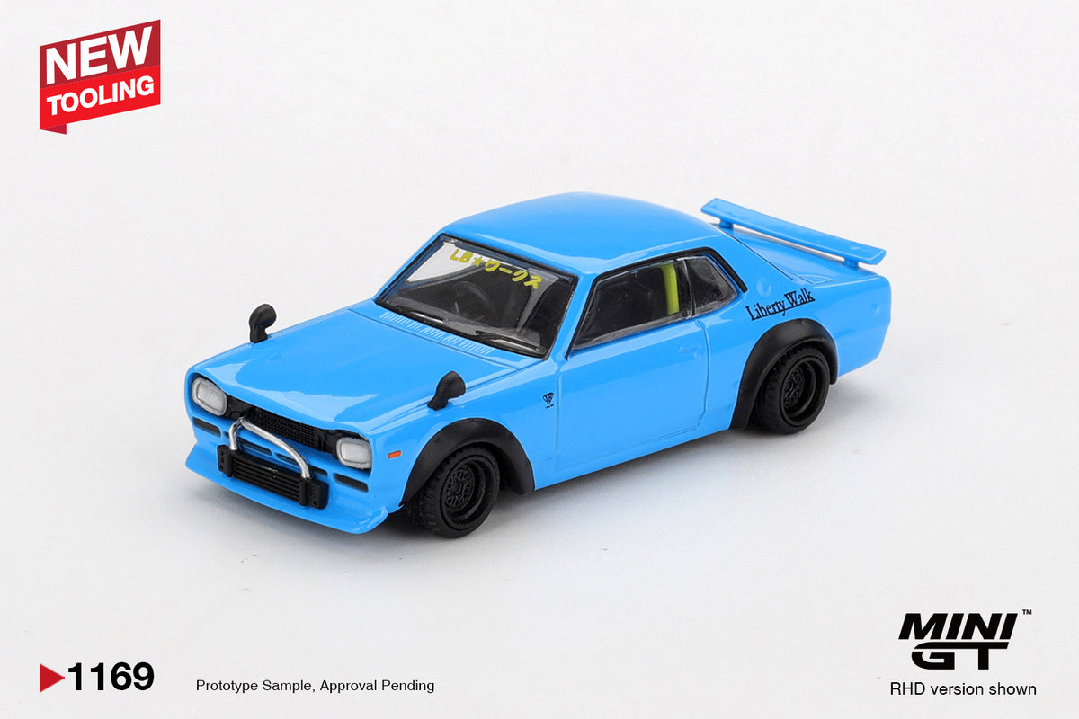 Mini GT 1/64 Nissan LB★Works HAKOSUKA Baby Blue MGT01169-R Diecast Scale Model
