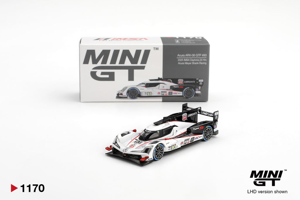 Mini GT 1/64 Acura ARX-06 GTP #93 Acura Meyer Shank Racing 2025 IMSA Daytona 24 Hrs MGT01170-L Diecast Scale Model