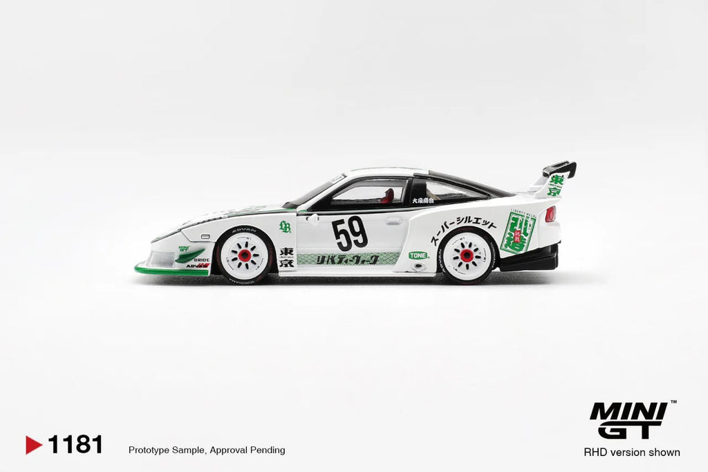 [PRE ORDER] Mini GT 1/64 Nissan LB-Super Silhouette 180SX White MGT01181-R Diecast Scale Model
