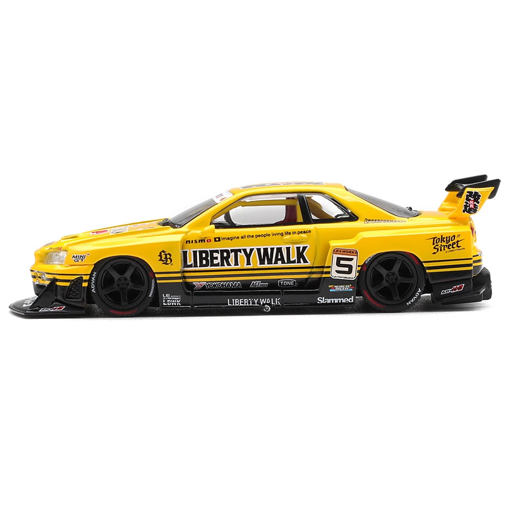 Mini GT 1/64 Nissan LB-ER34 Super Silhouette SKYLINE Sport Yellow MGT01182-R Diecast Scale Model