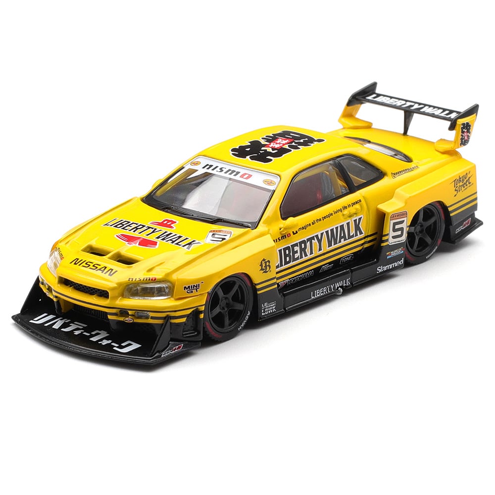 Mini GT 1/64 Nissan LB-ER34 Super Silhouette SKYLINE Sport Yellow MGT01182-R Diecast Scale Model