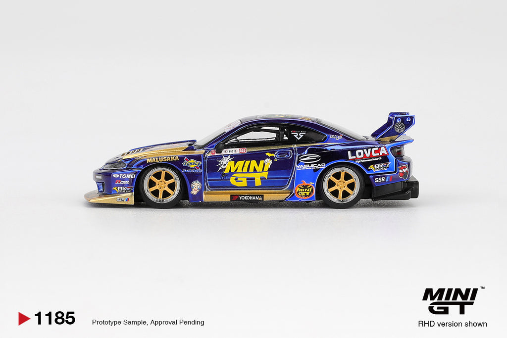 Mini GT 1/64 Nissan LB-Super Silhouette S15 SILVIA #555 Team MINI GT Liberty Walk 2025 Formula Drift Halloween Special MGT01185-R Diecast Scale Model