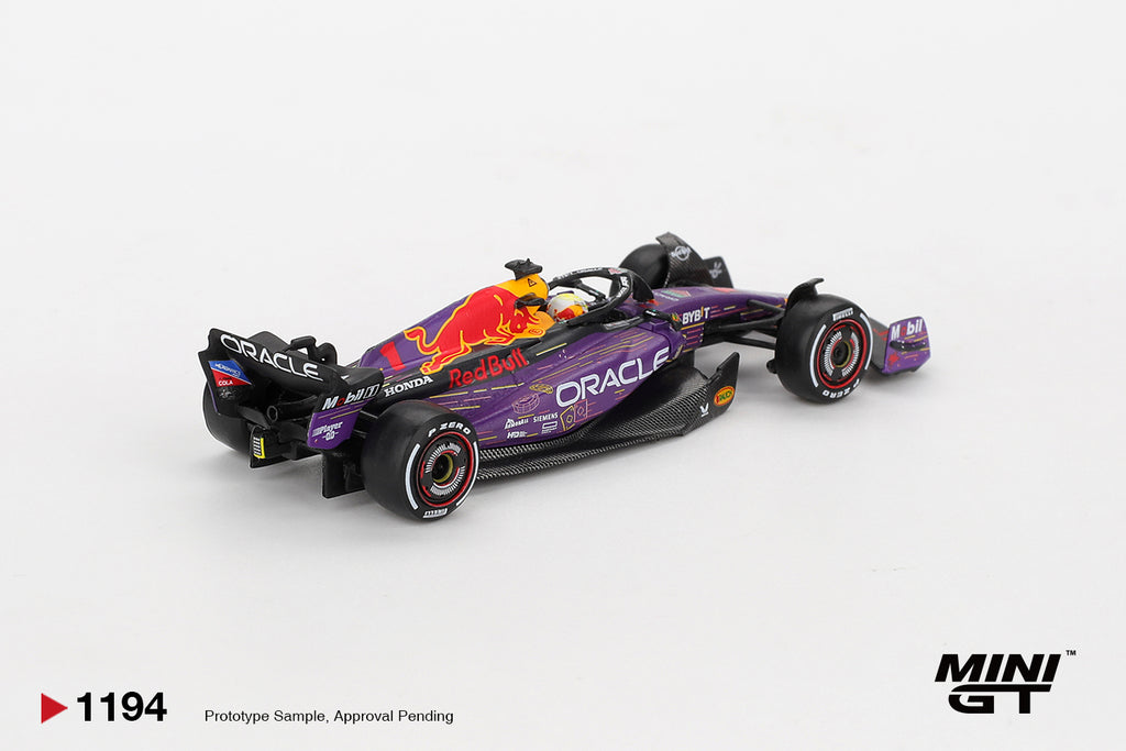 Mini GT 1/64 Oracle Red Bull Racing RB19 #1 Max Verstappen 2023 F1 2023 Las Vegas GP Winner MGT01194-L Diecast Scale Model