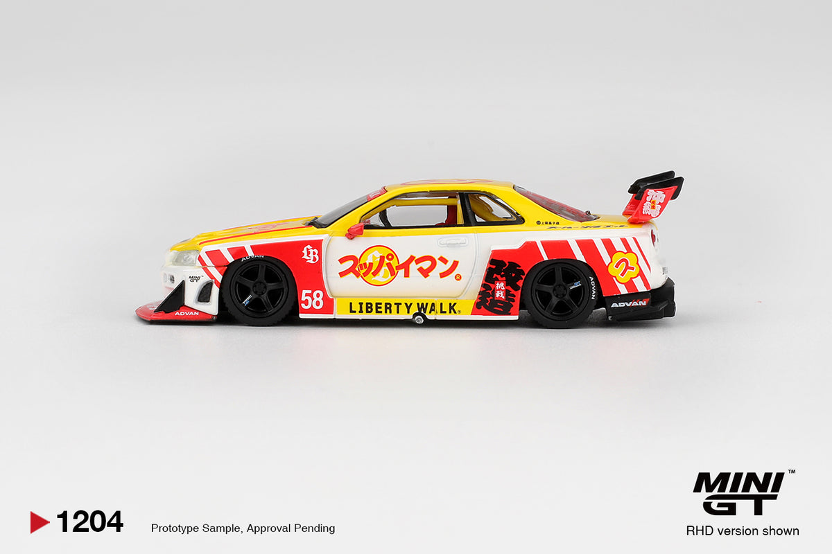 Mini GT 1/64 Nissan LB-ER34 Super Silhouette SKYLINE Suppaiman Okinawa MGT01204-R Diecast Scale Model