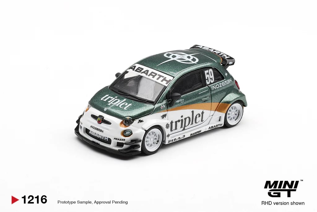 [PRE ORDER] Mini GT 1/64 Fiat Abarth 595 LB-WORKS x Abas Works TY Edition MGT01216-L Diecast Scale Model