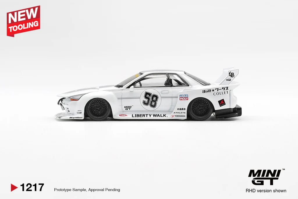 [PRE ORDER] Mini GT 1/64 Nissan GT-R32 LBWK Kaido Works White TAS 2025 MGT01217-BL Diecast Scale Model