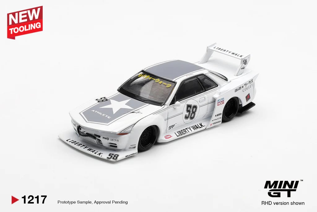 [PRE ORDER] Mini GT 1/64 Nissan GT-R32 LBWK Kaido Works White TAS 2025 MGT01217-R Diecast Scale Model