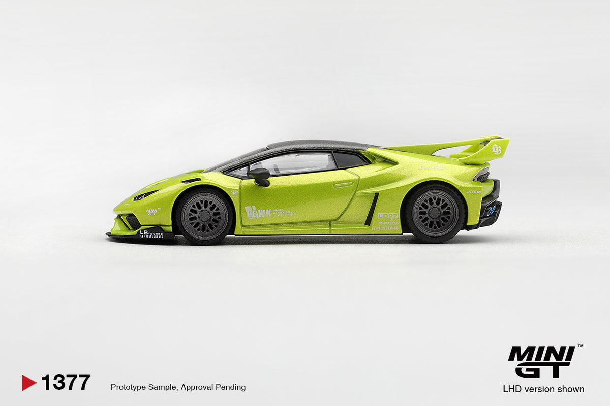[PRE ORDER] Mini GT 1/64 Lamborghini Huracán LB★WORKS Lime Metallic MGT01377-L Diecast Scale Model