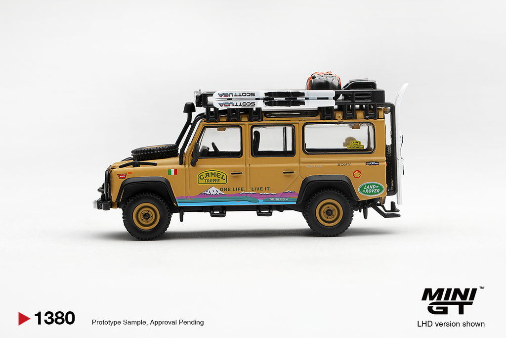 [PRE ORDER] Mini GT 1/64 Land Rover Defender 110 1998 Camel Trophy Tierra del Fuego CT.24 Italy MGT01380-L Diecast Scale Model