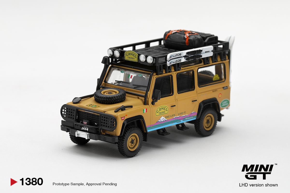 [PRE ORDER] Mini GT 1/64 Land Rover Defender 110 1998 Camel Trophy Tierra del Fuego CT.24 Italy MGT01380-L Diecast Scale Model