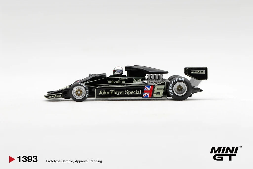 [PRE ORDER] Mini GT 1/64 1977 Mario Andretti US GP West Winner #5 Lotus 78 MGT01393-L Diecast Scale Model