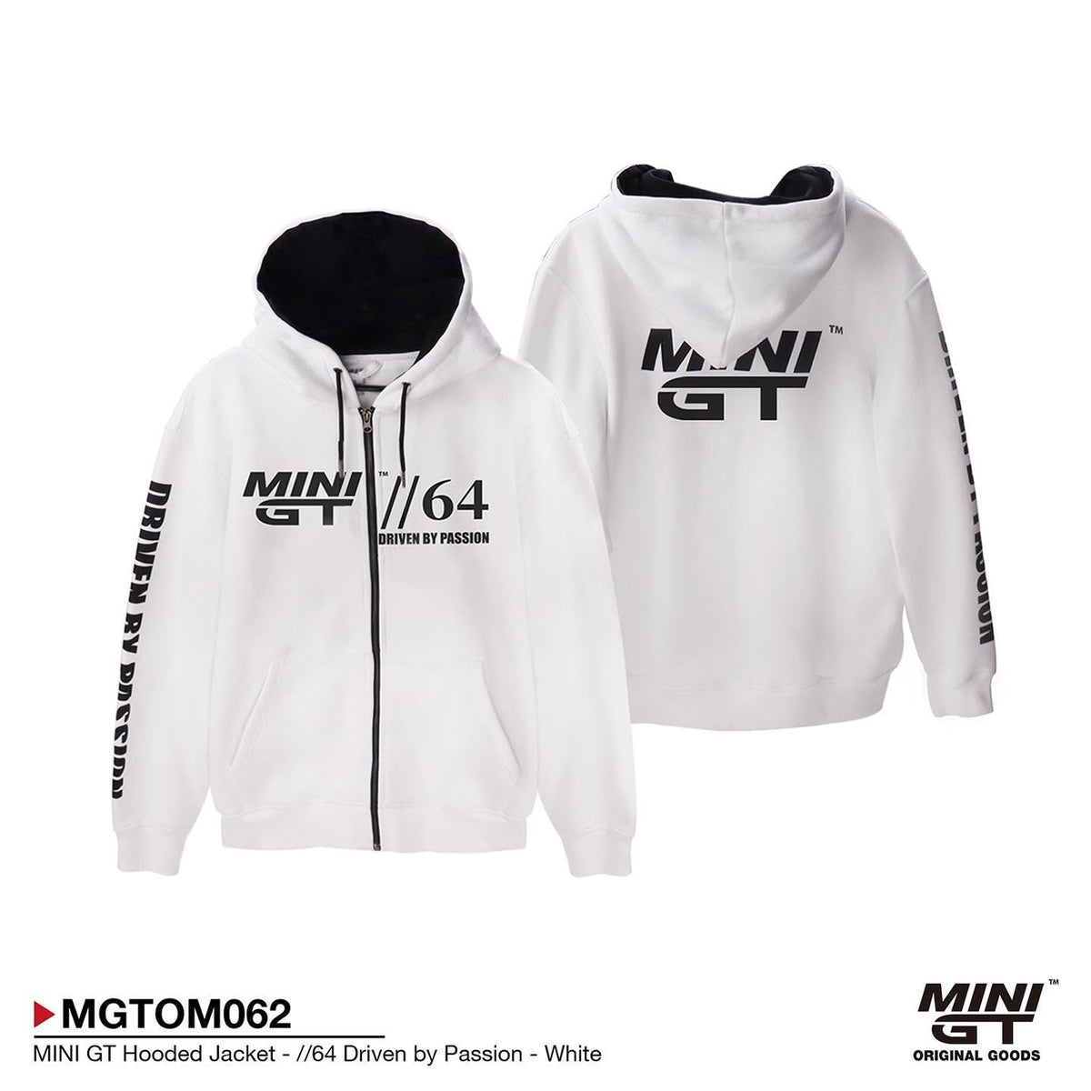 Mini GT Hooded Jacket //64 Driven by Passion White Medium MGTOM062-M