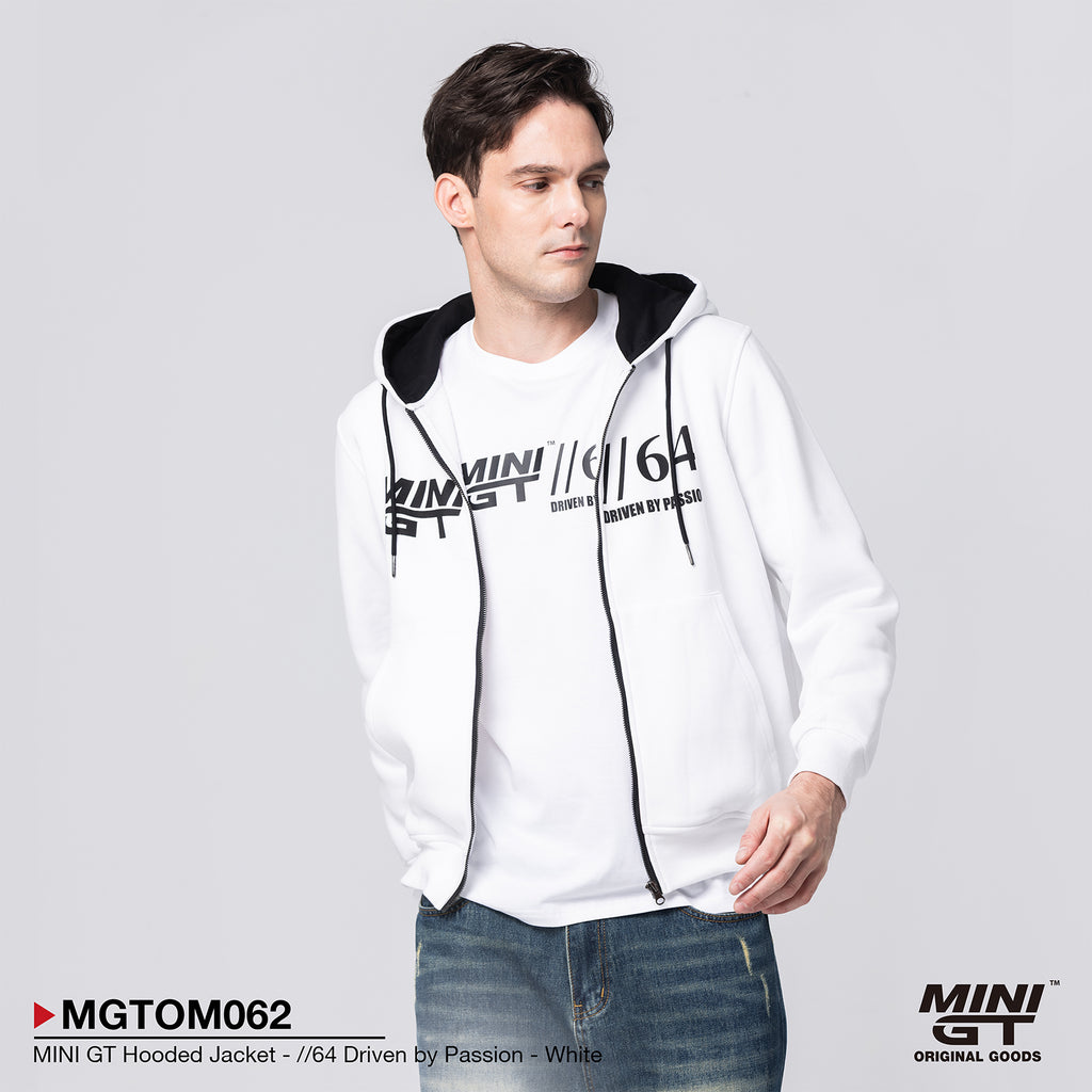 Mini GT Hooded Jacket //64 Driven by Passion White Medium MGTOM062-M