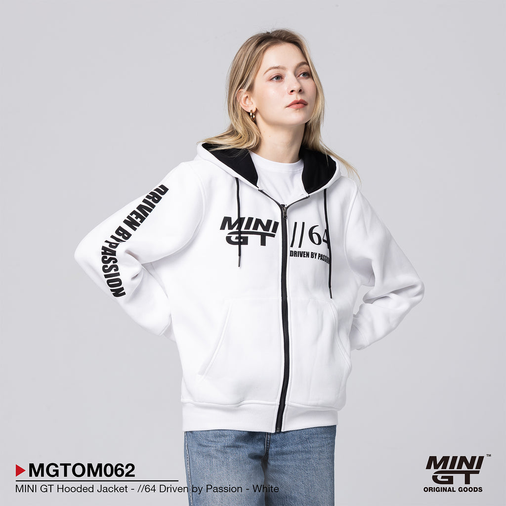 Mini GT Hooded Jacket //64 Driven by Passion White Medium MGTOM062-M