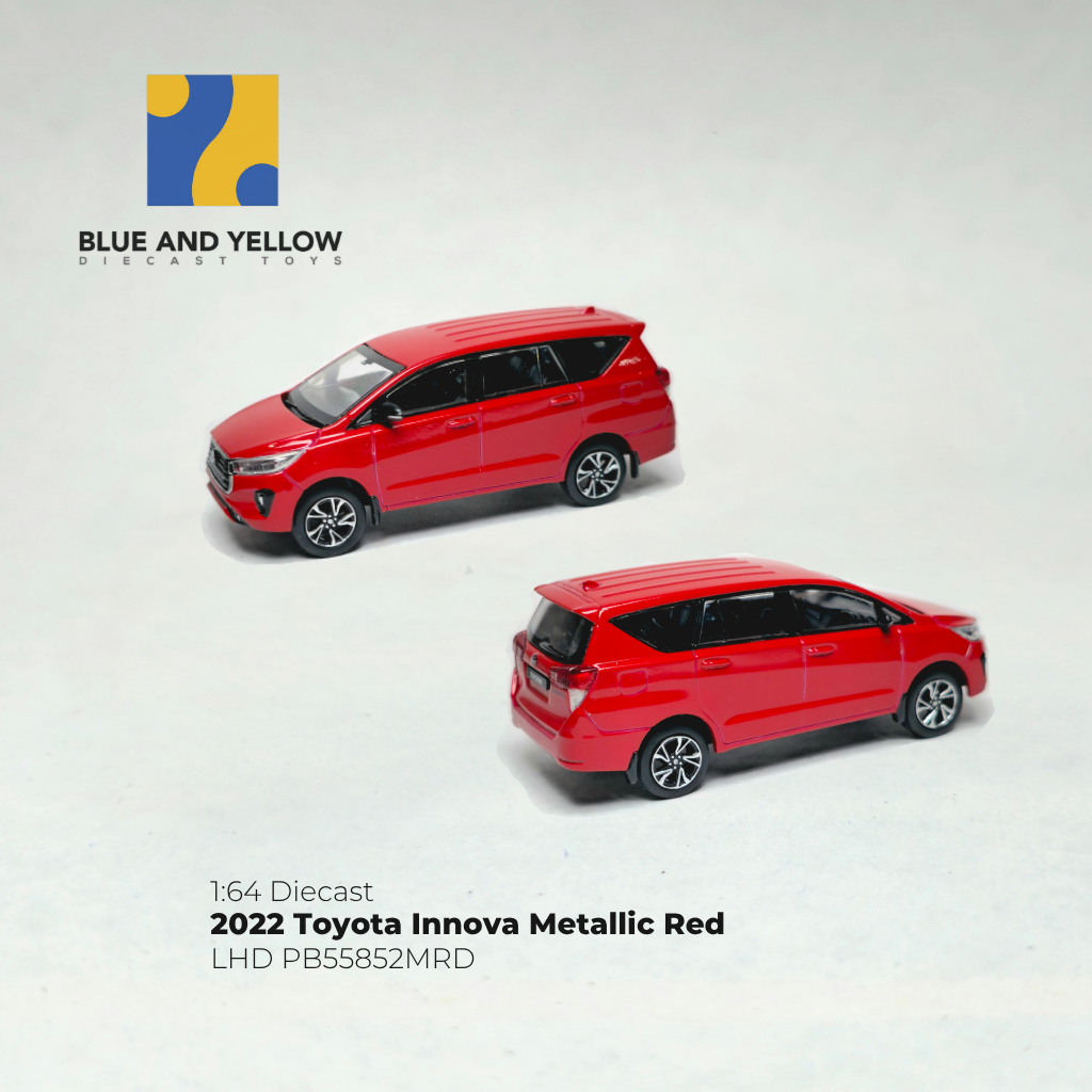 Custom Painted 1/64 2022 Toyota Innova Metallic Red PB55852MRD Diecast Scale Model