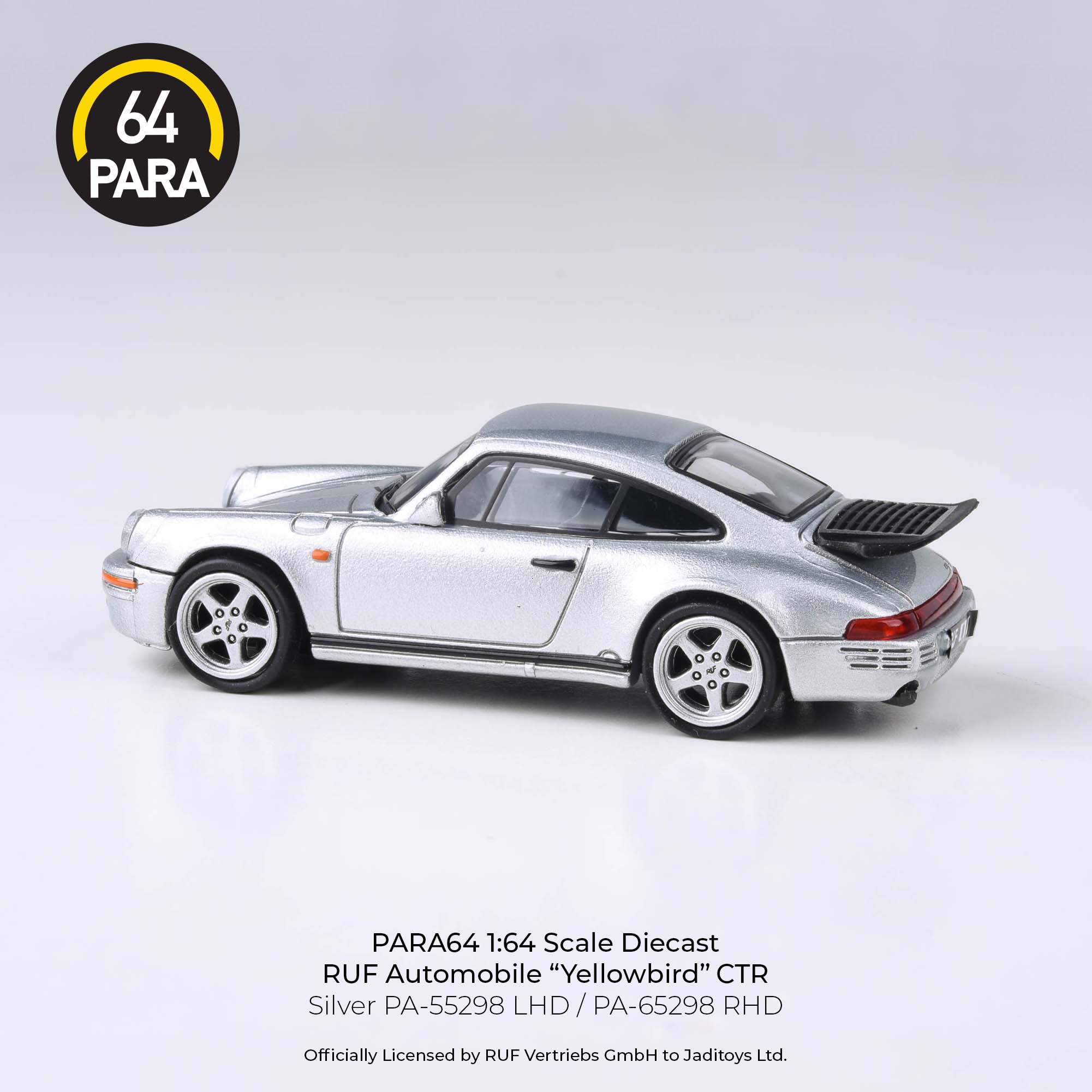 Para64 1/64 1987 RUF CTR Yellowbird Silver LHD PA55298 Diecast Scale Model Car