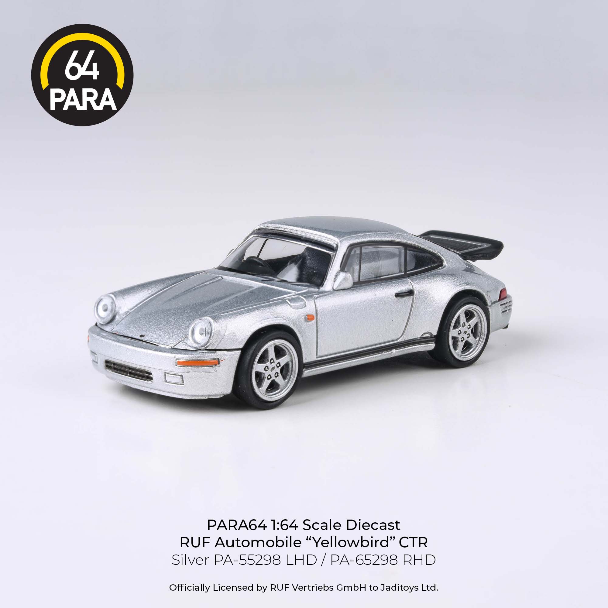 Para64 1/64 1987 RUF CTR Yellowbird Silver LHD PA55298 Diecast Scale Model Car