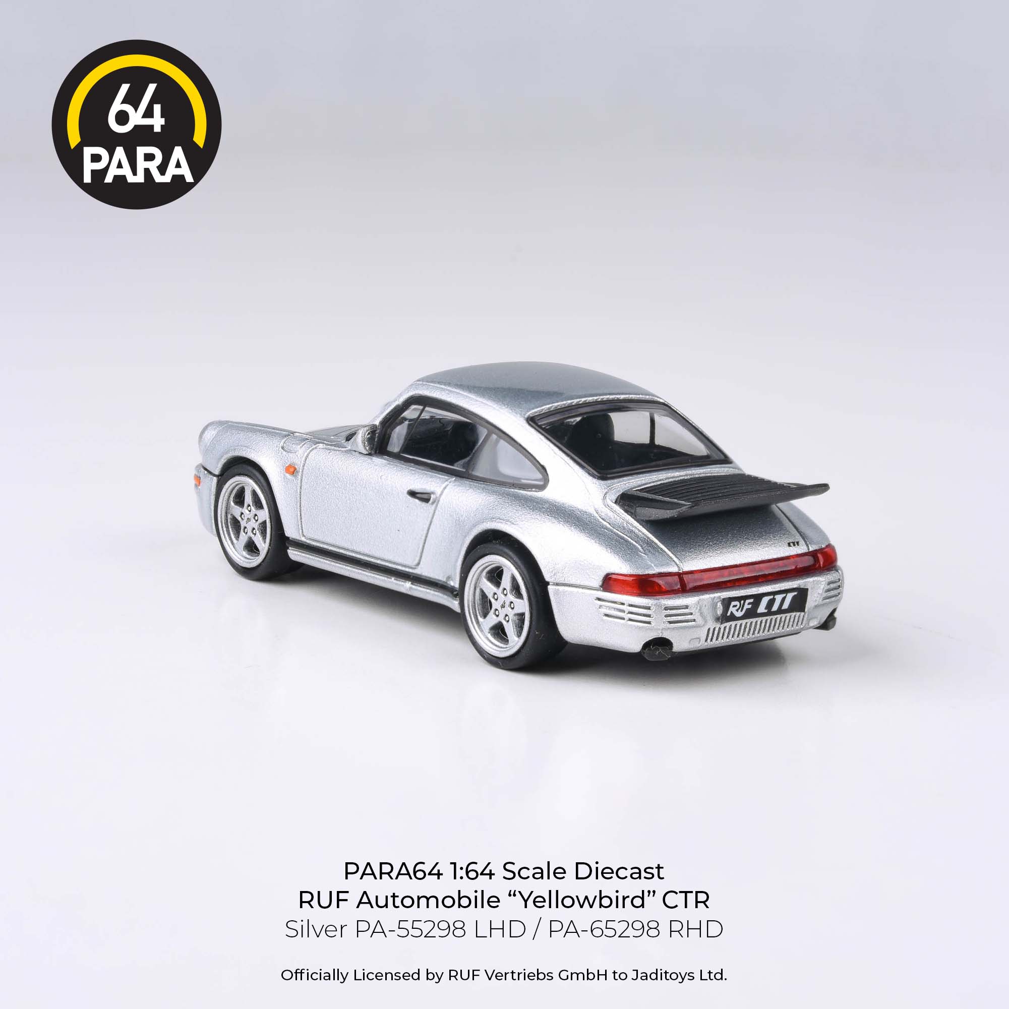 Para64 1/64 1987 RUF CTR Yellowbird Silver LHD PA55298 Diecast Scale Model Car