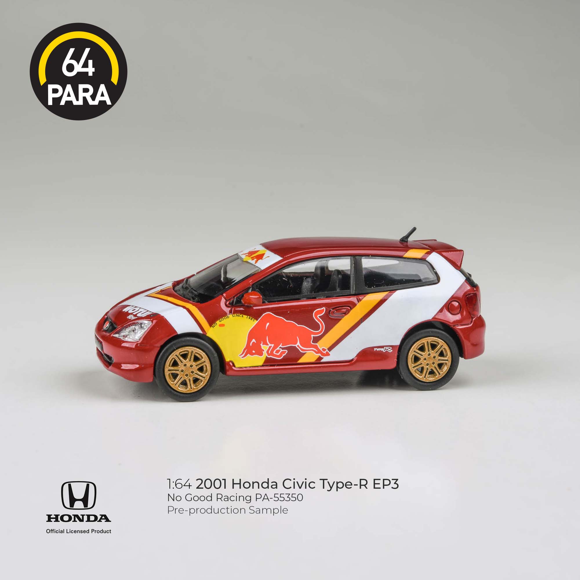 Para64 1/64 Honda Civic Type R EP3 No Good Racing PA-55350 Diecast Scale Model