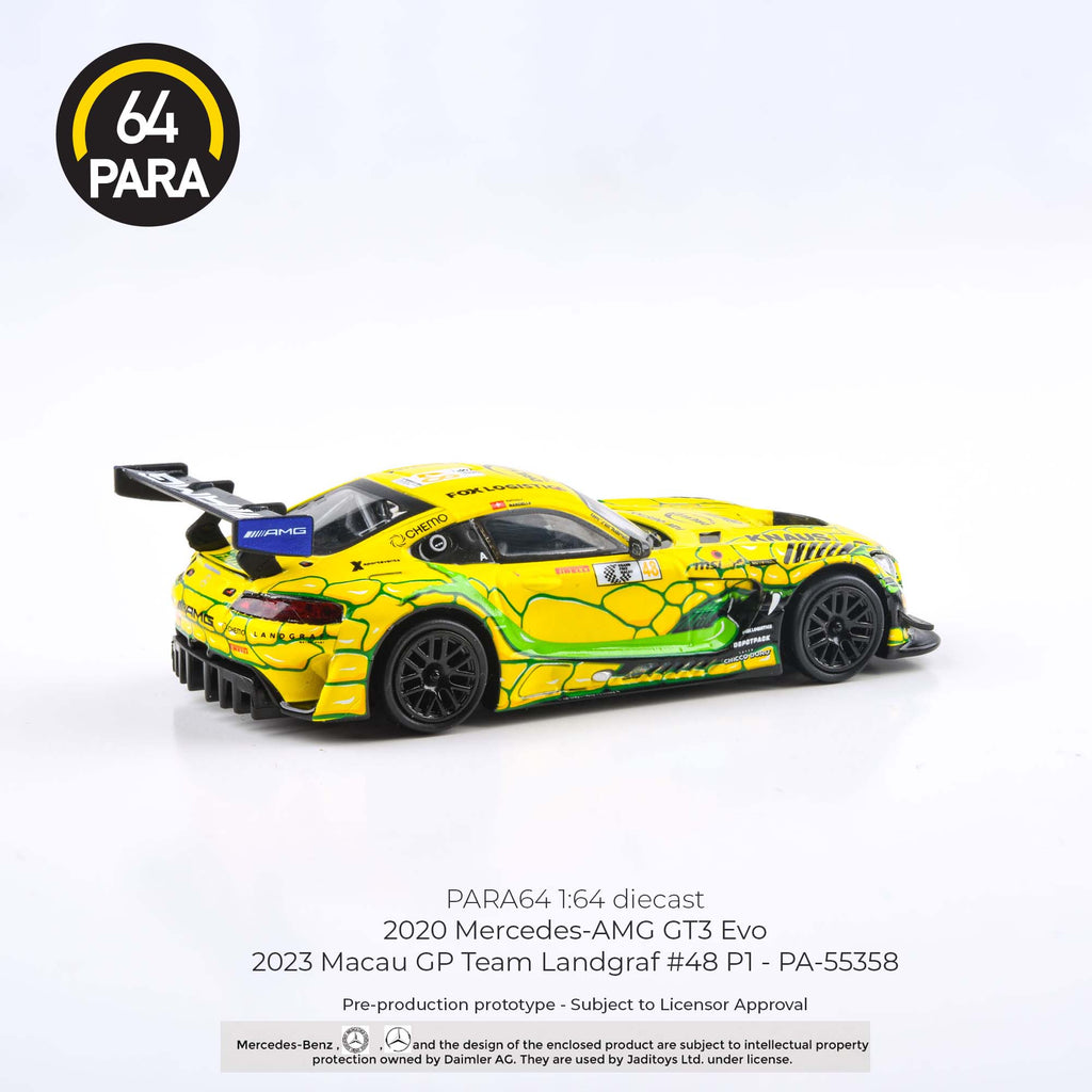 Para64 1/64 2020 Mercedes- AMG GT3 Evo 2023 Macau GP Team Landgraf # 48 P1 PA - 55358 Diecast Scale Model