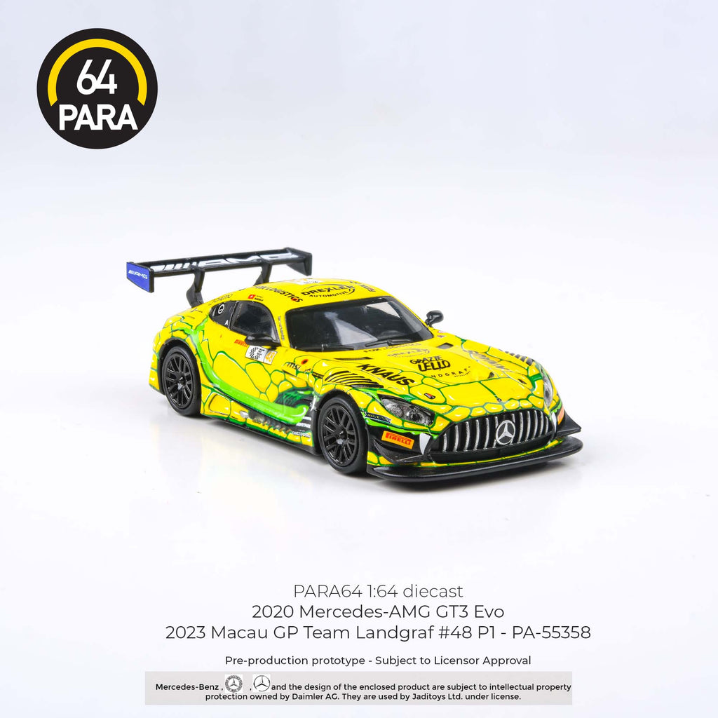 Para64 1/64 2020 Mercedes- AMG GT3 Evo 2023 Macau GP Team Landgraf # 48 P1 PA - 55358 Diecast Scale Model