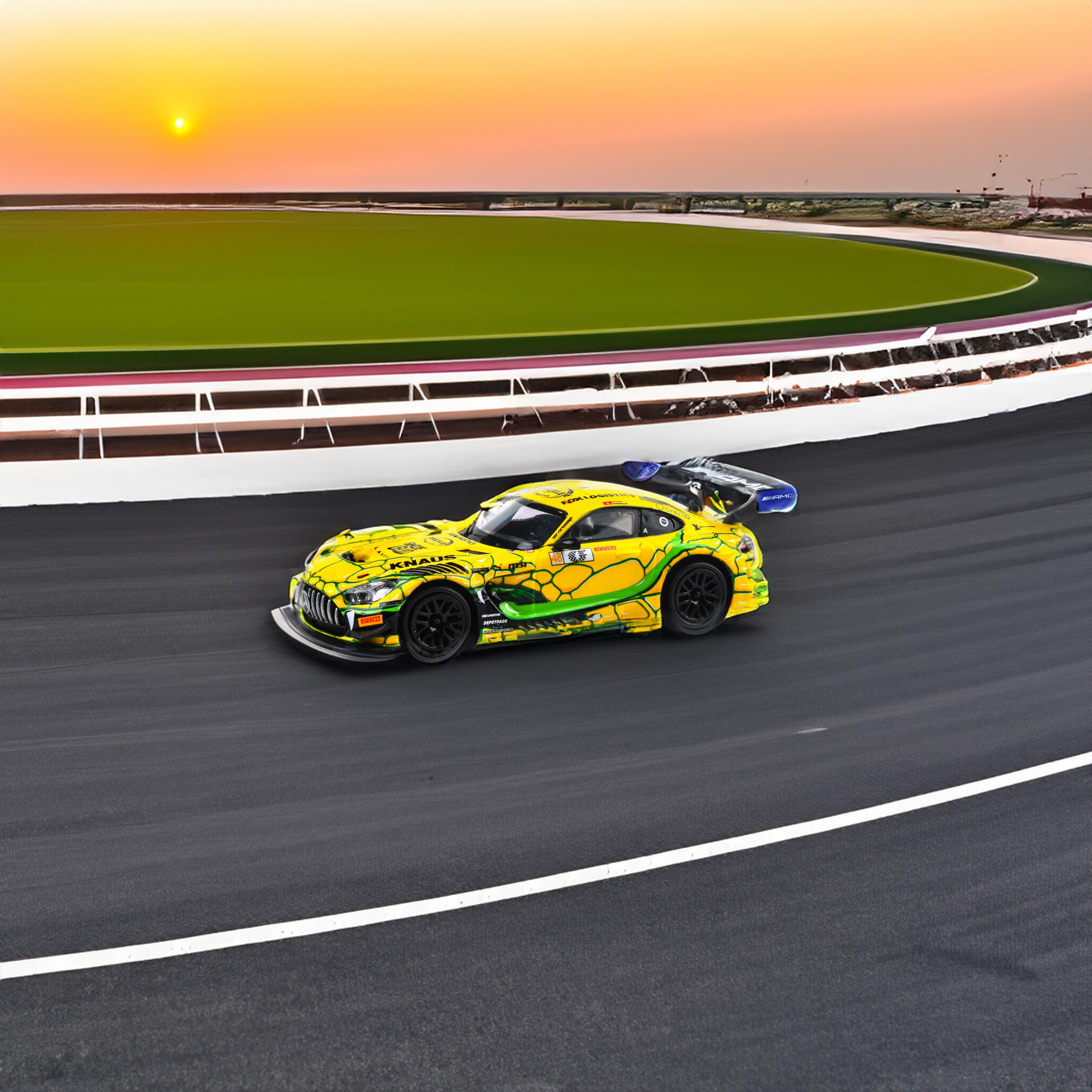 Para64 1/64 2020 Mercedes- AMG GT3 Evo 2023 Macau GP Team Landgraf # 48 P1 PA - 55358 Diecast Scale Model