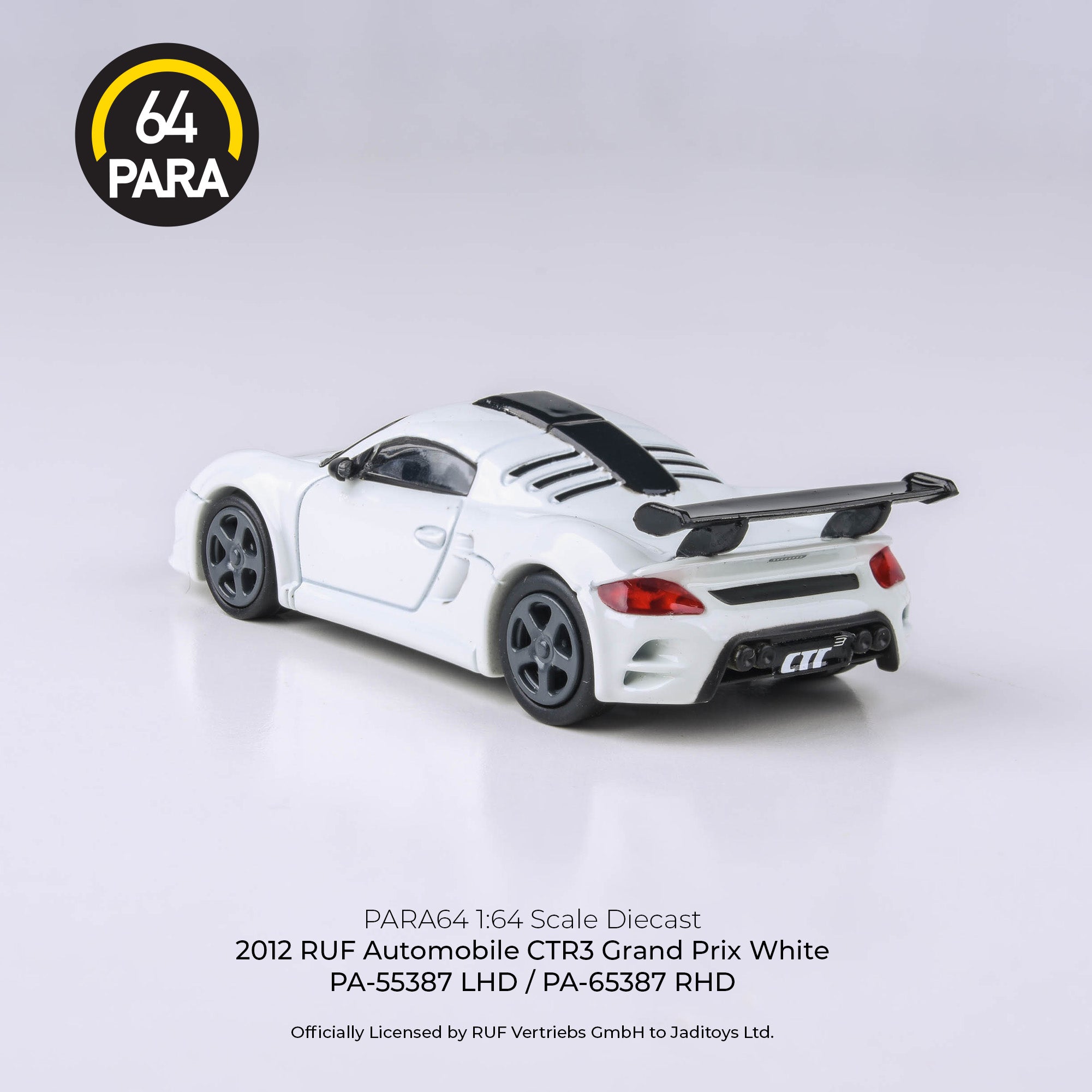 Para64 1/64 2012 RUF CTR3 Clubsport Grand Prix White PA55387 Diecast Model Car