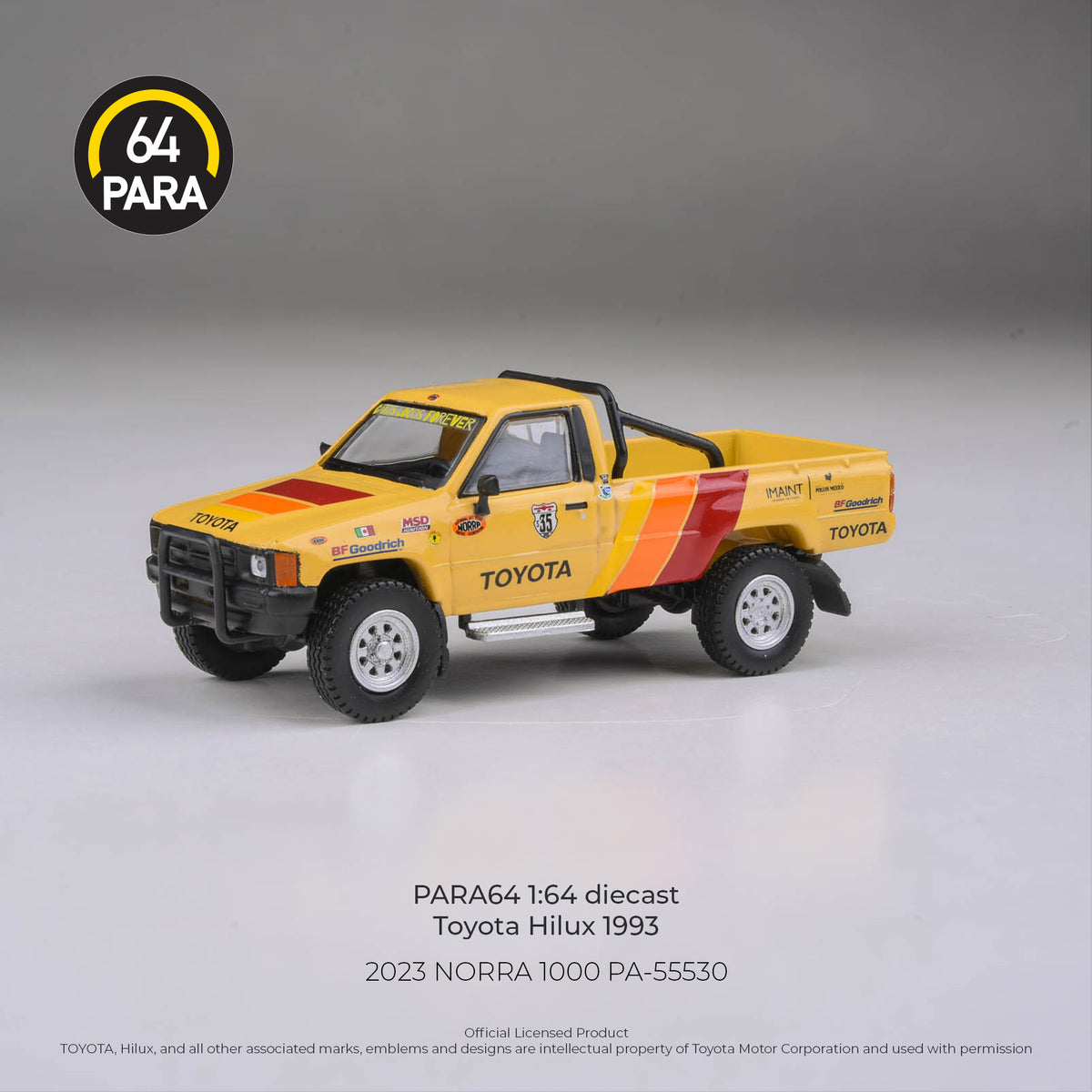 [PRE ORDER] Para64 1/64 Toyota Hilux 2023 NORRA 1000 PA55530 Diecast Scale Model Car