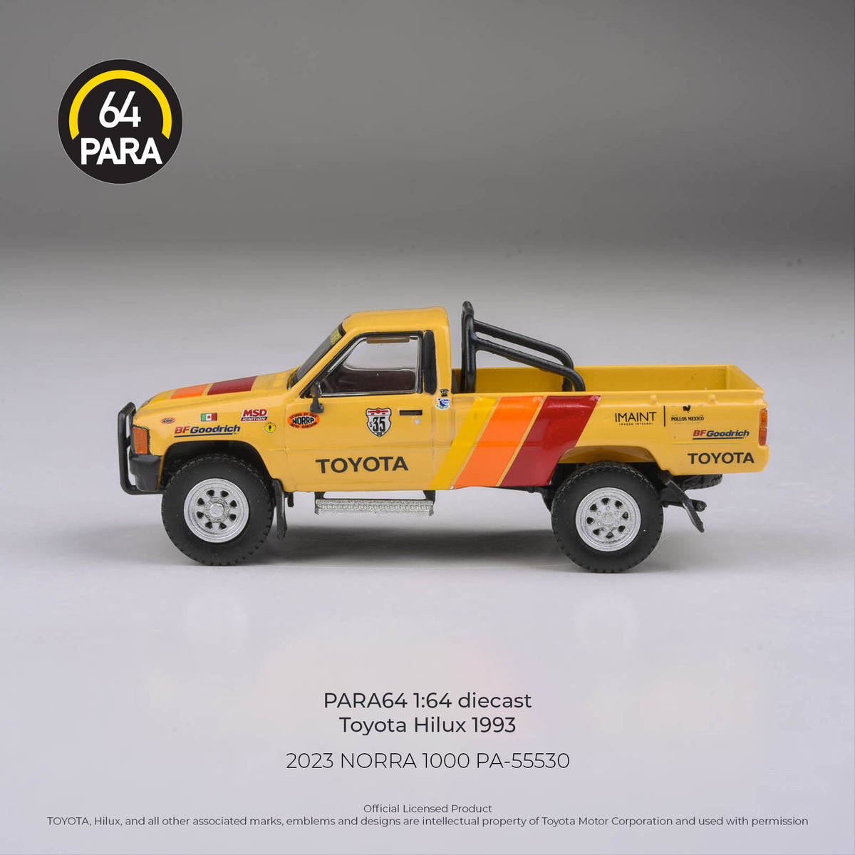 [PRE ORDER] Para64 1/64 Toyota Hilux 2023 NORRA 1000 PA55530 Diecast Scale Model Car