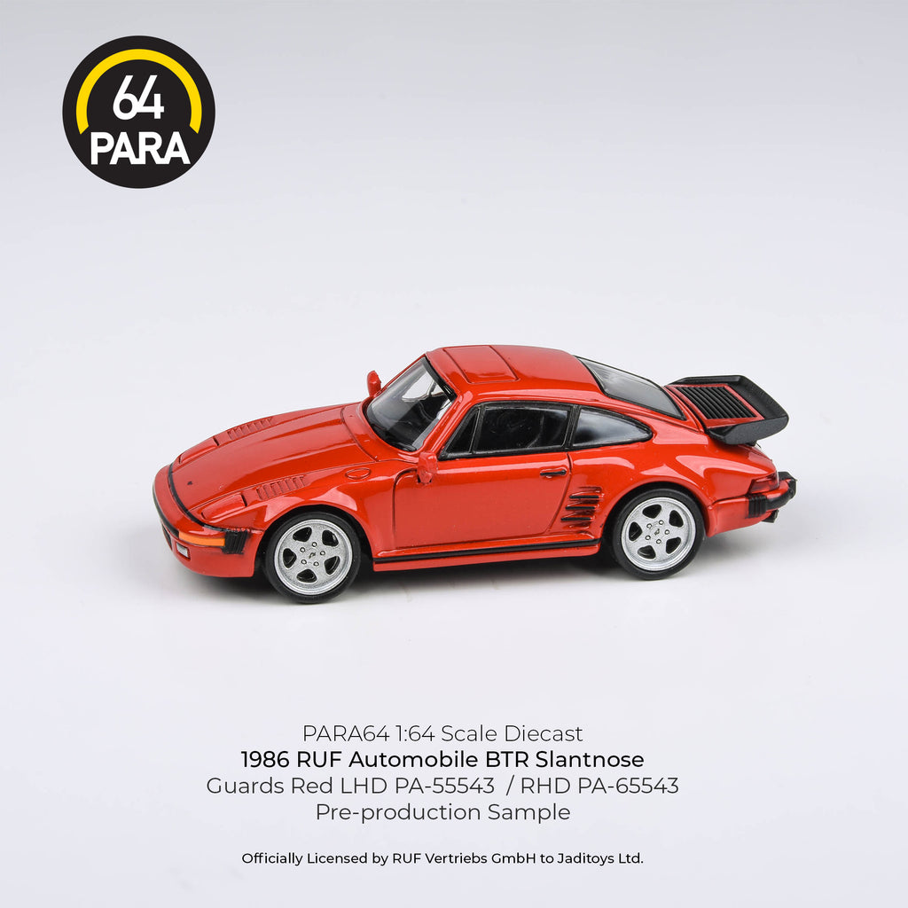 Para64 1/64 1986 RUF BTR Slantnose Guard Red LHD PA55543 Diecast Scale Model Car