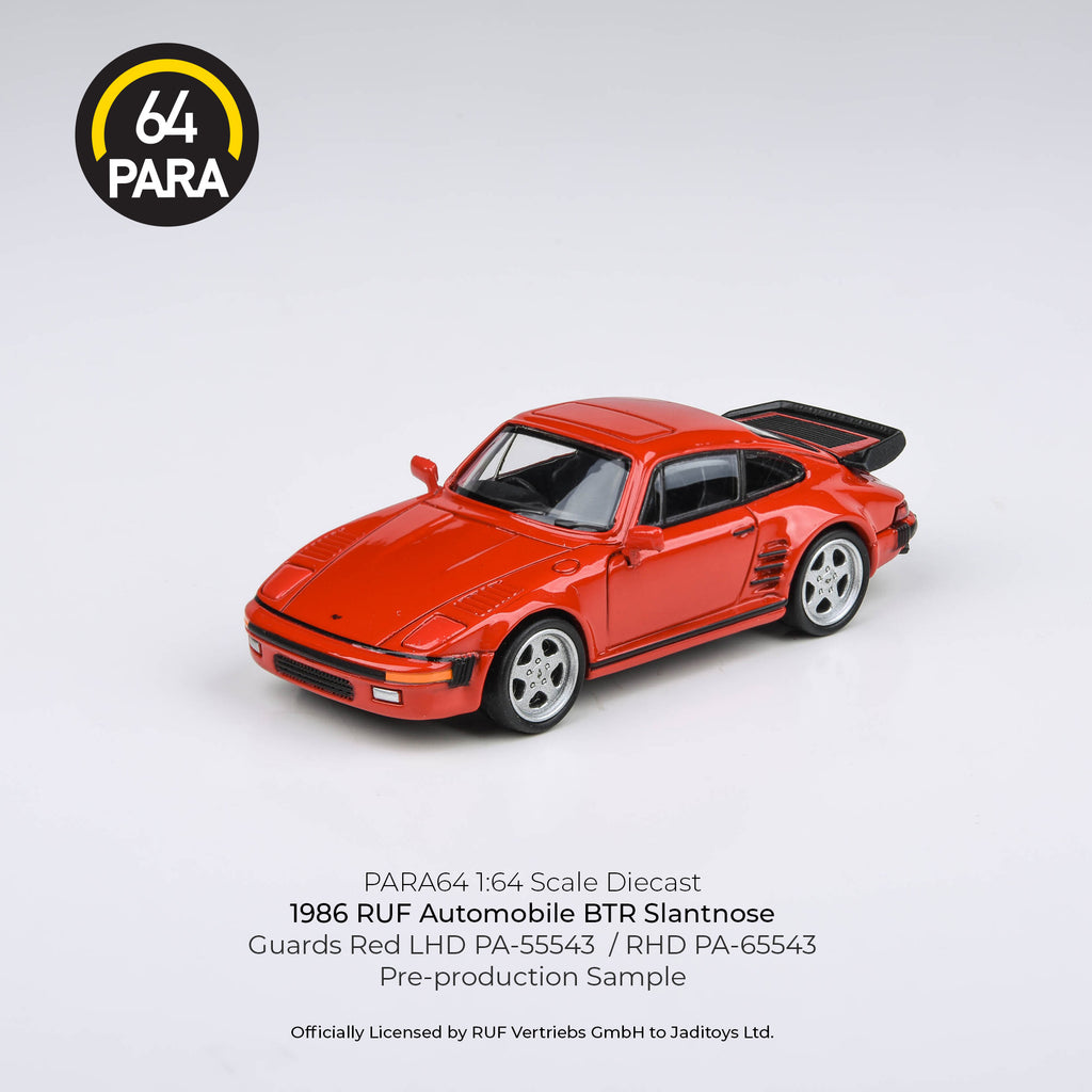 Para64 1/64 1986 RUF BTR Slantnose Guard Red LHD PA55543 Diecast Scale Model Car