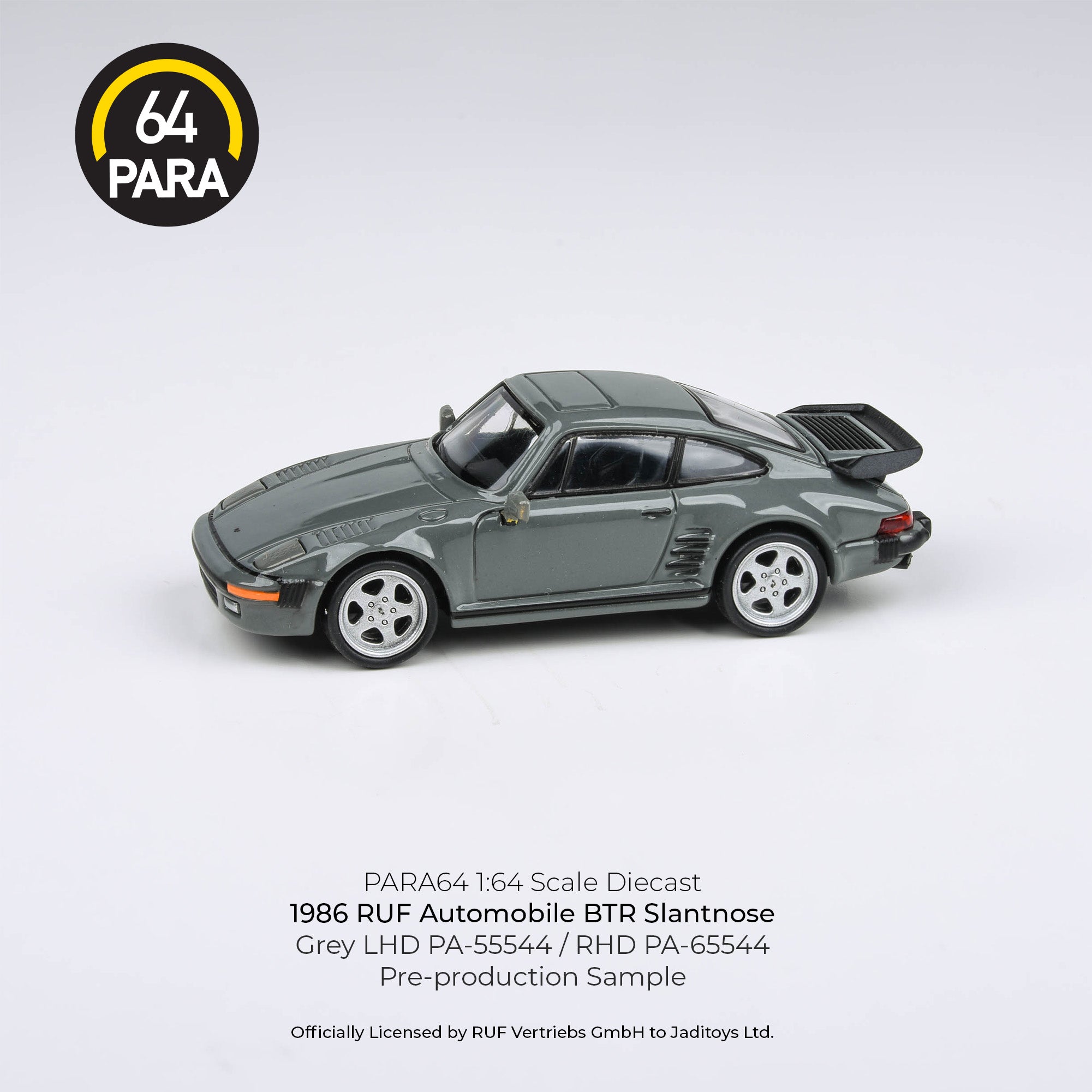 Para64 1/64 1986 RUF BTR Slantnose Grey  LHD PA55544 Diecast Scale Model Car