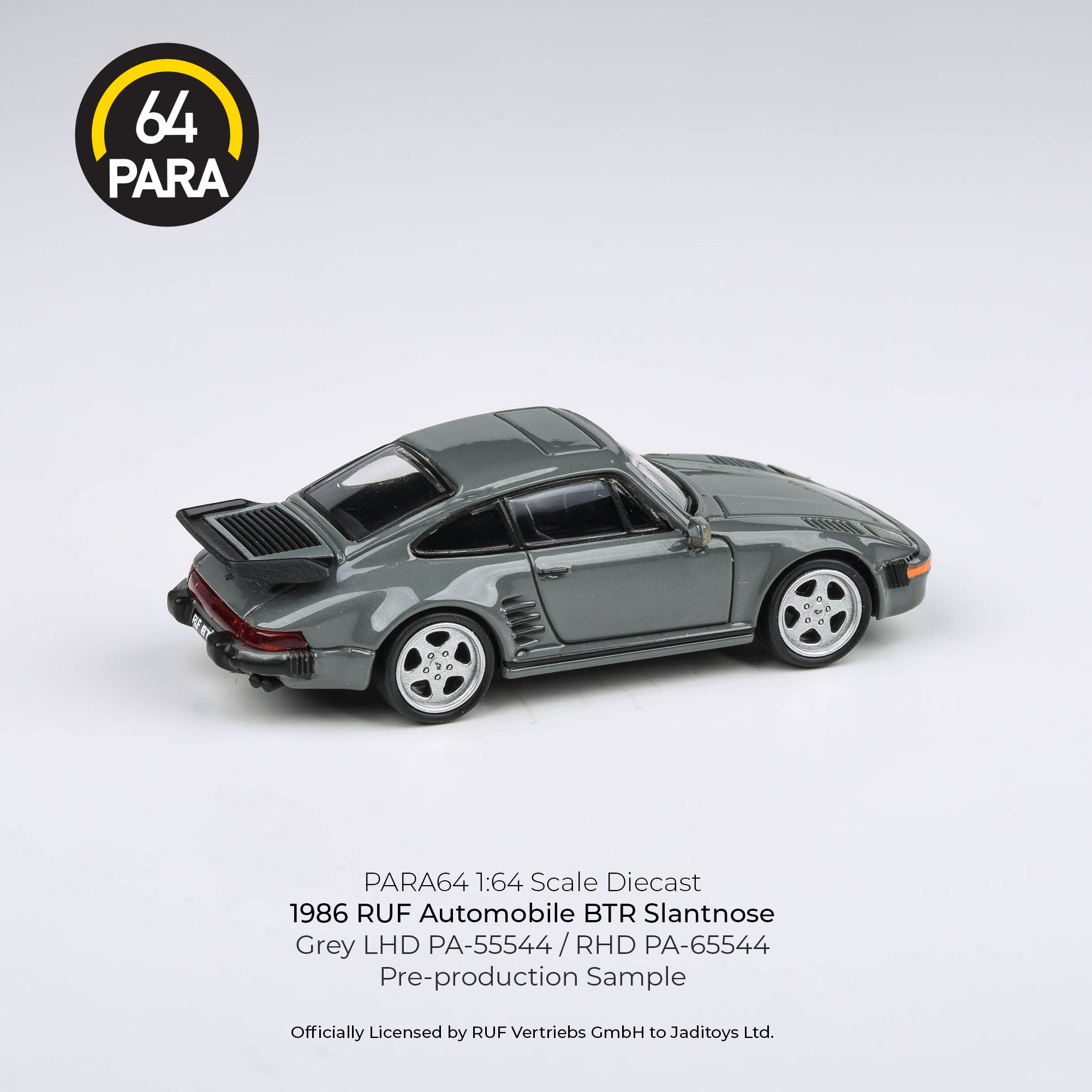 Para64 1/64 1986 RUF BTR Slantnose Grey  LHD PA55544 Diecast Scale Model Car